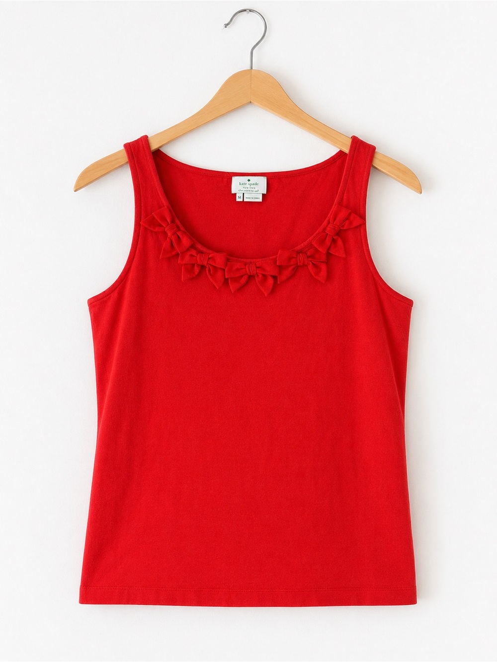 kate spade Red Bow-Trim Sleeveless Tank